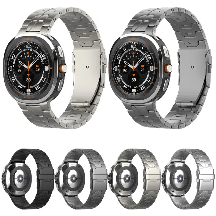 安全バックル純チタン時計バンド、Samsung Galaxy Watch Ultra / Ultra 2025用、Samsung Galaxy Watch8 / Watch8 Classic用