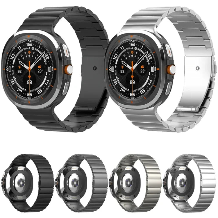 一粒ビーズ平バックル純チタン時計バンド、Samsung Galaxy Watch Ultra / Ultra 2025用、Samsung Galaxy Watch8 / Watch8 Classic用
