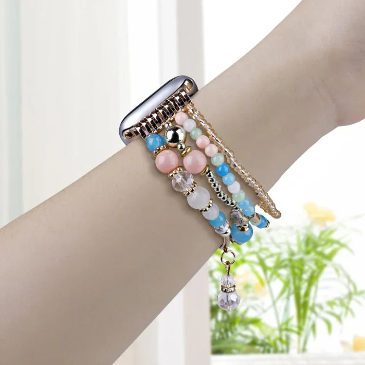 四列銅ビーズチェーンウォッチバンド、Apple Watch 46mm / 49mm / 45mm / 44mm用、Apple Watch 42mm / 41mm / 40mm / 38mm用