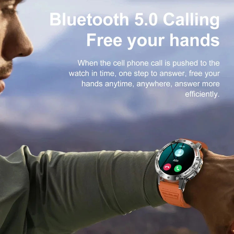 K65 1.43インチ Bluetooth通話対応スマートウォッチ、心拍数 / 血中酸素対応