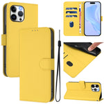 Skin Feel Solid Color Leather Phone Case with Lanyard, For iPhone 13 Pro Max, For iPhone 13 Pro