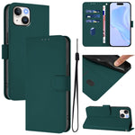 Skin Feel Solid Color Leather Phone Case with Lanyard, For iPhone 13 mini, For iPhone 12 / 12 Pro