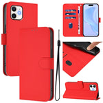Skin Feel Solid Color Leather Phone Case with Lanyard, For iPhone 11 Pro Max, For iPhone 11