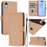 Skin Feel Solid Color Leather Phone Case with Lanyard, For iPhone XR, For iPhone XS Max
