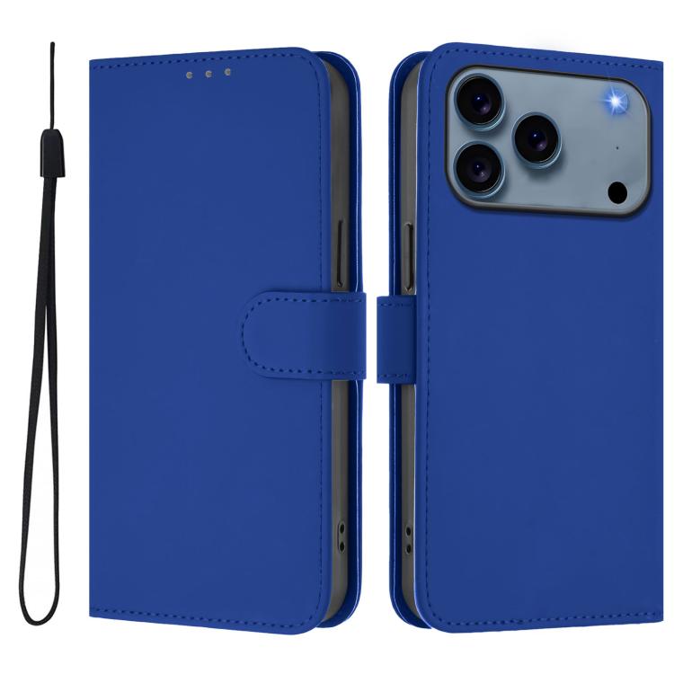 スキンフィール無地レザースマホケースストラップ付き、iPhone 17e / 16e用、iPhone 17 Pro Max用