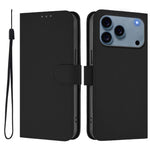 スキンフィール無地レザースマホケースストラップ付き、iPhone 17e / 16e用、iPhone 17 Pro Max用