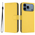 スキンフィール無地レザースマホケースストラップ付き、iPhone 17e / 16e用、iPhone 17 Pro Max用