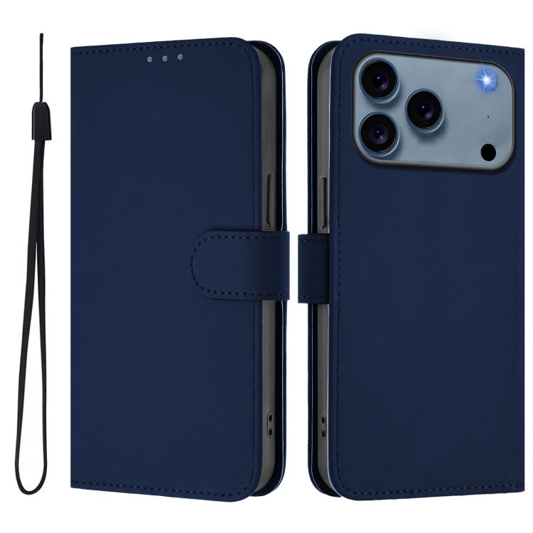 スキンフィール無地レザースマホケースストラップ付き、iPhone 17e / 16e用、iPhone 17 Pro Max用