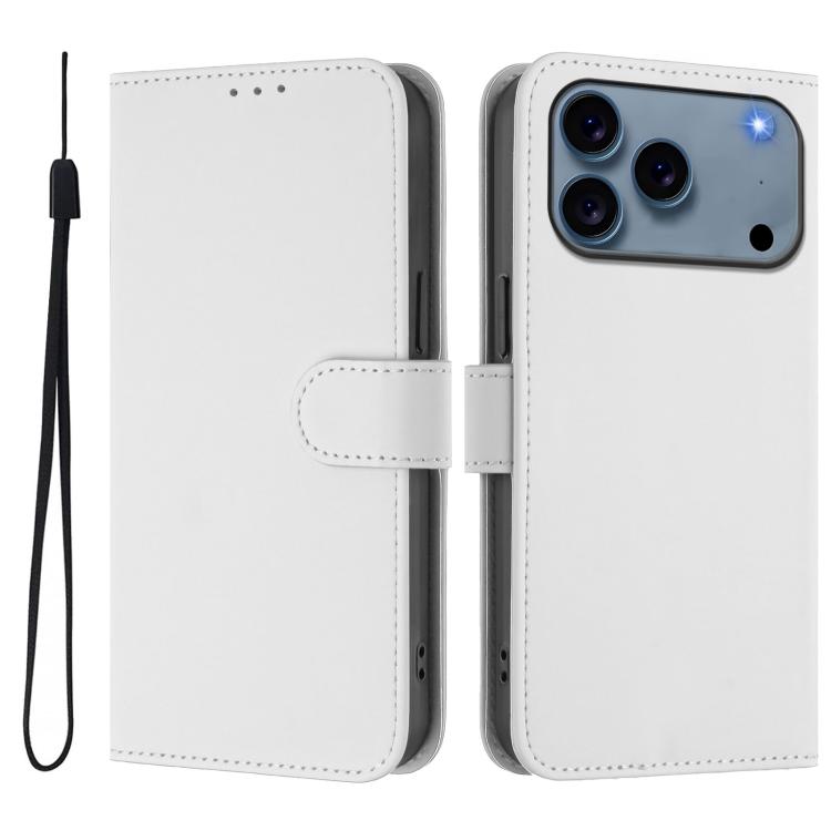スキンフィール無地レザースマホケースストラップ付き、iPhone 17e / 16e用、iPhone 17 Pro Max用