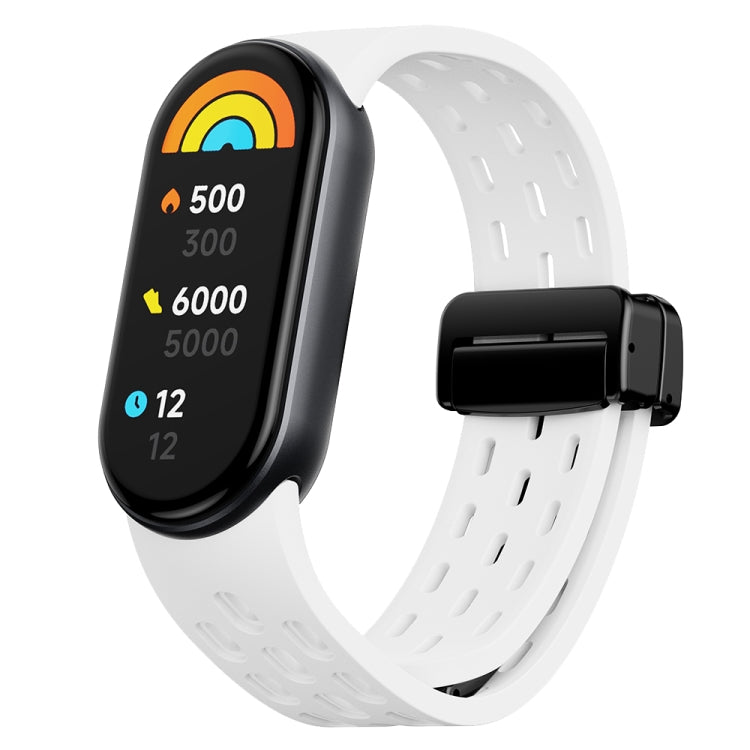 Magnetic Folding Buckle Silicone Watch Band, For Xiaomi Smart Band 9