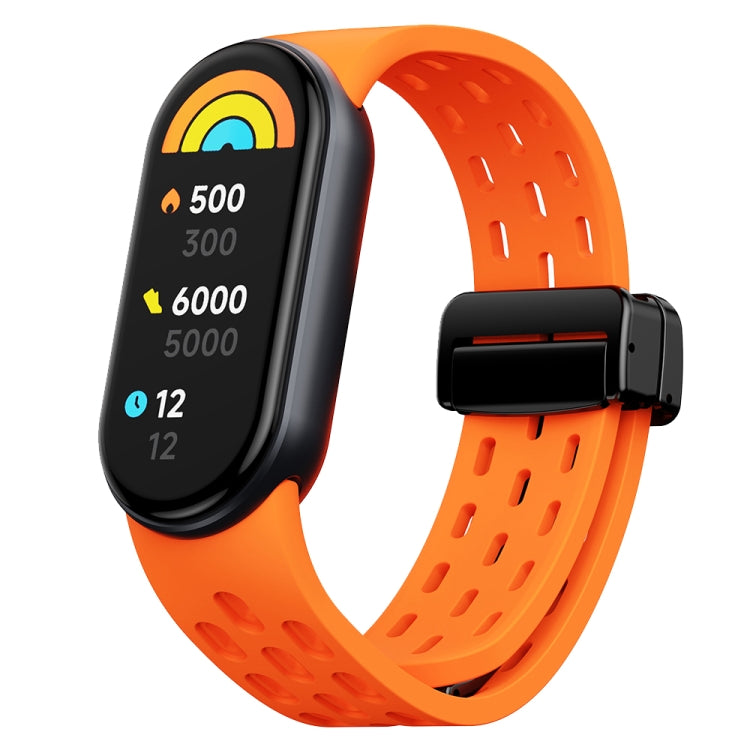 Magnetic Folding Buckle Silicone Watch Band, For Xiaomi Smart Band 9