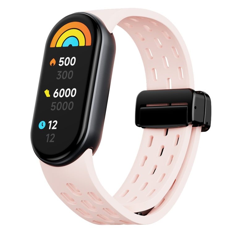 Magnetic Folding Buckle Silicone Watch Band, For Xiaomi Smart Band 9