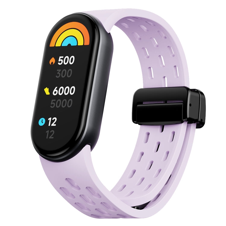 Magnetic Folding Buckle Silicone Watch Band, For Xiaomi Smart Band 9