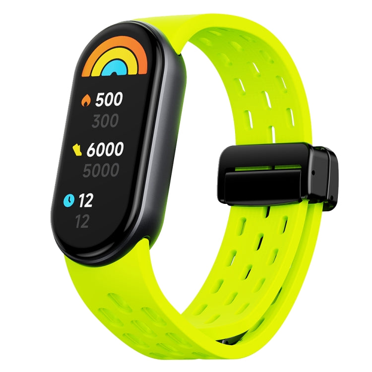 Magnetic Folding Buckle Silicone Watch Band, For Xiaomi Smart Band 9
