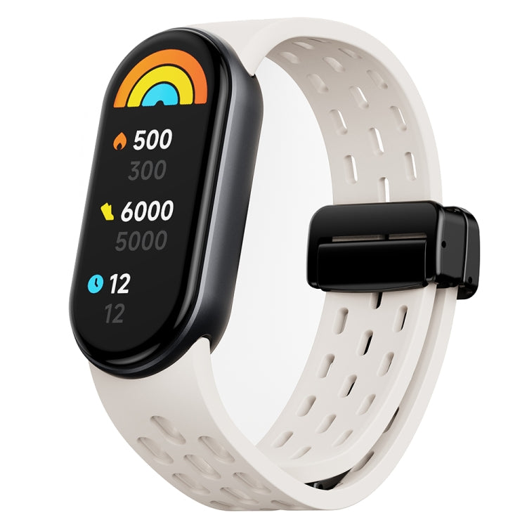 Magnetic Folding Buckle Silicone Watch Band, For Xiaomi Smart Band 9