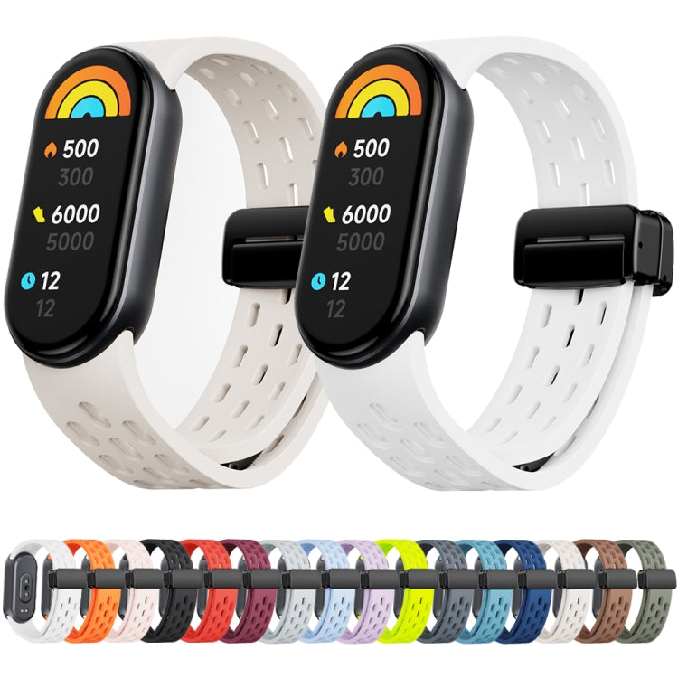 Magnetic Folding Buckle Silicone Watch Band, For Xiaomi Smart Band 9