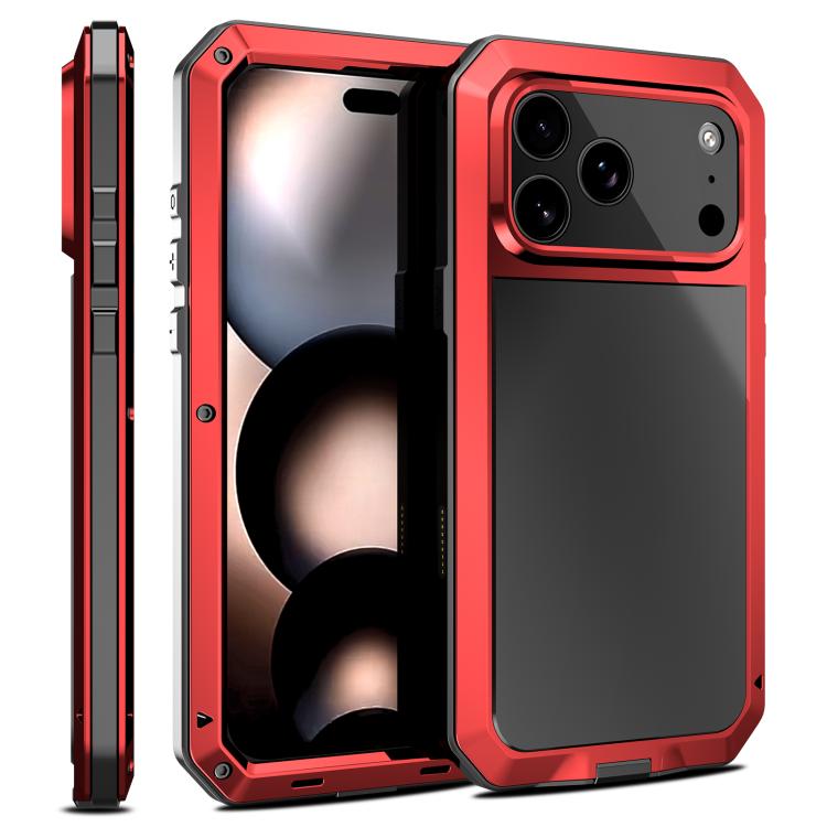 RedPepperトリプルプルーフメタルスマホケース、iPhone 17 Pro Max用、iPhone 17 Pro用、iPhone 17用、iPhone Air用、iPhone 16 Pro Max用、iPhone 16 Pro用、iPhone 16 Plus用、iPhone 16用