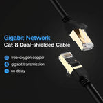 ギガビットネットワーク Cat 8 二重シールドケーブル, 1m, 2m, 3m, 5m, 8m, 10m, 15m, 20m, 30m