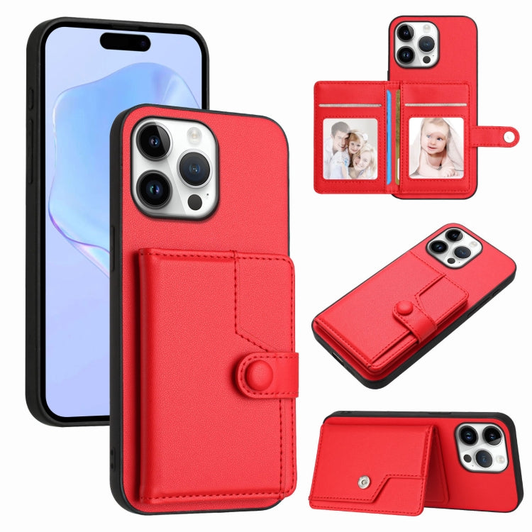 ボタンカードバッグRFID防盗スマホケース、iPhone 17 Pro Max用、iPhone 17 Pro用、iPhone 17用、iPhone Air用、iPhone 16 Pro Max用、iPhone 16 Pro用、iPhone 16 Plus用、iPhone 16用