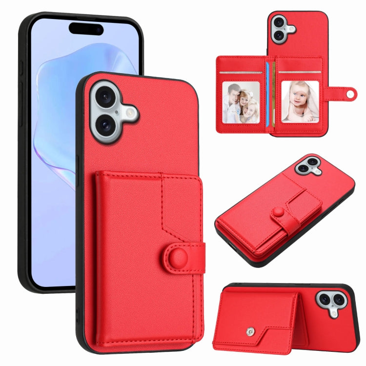 ボタンカードバッグRFID防盗スマホケース、iPhone 17 Pro Max用、iPhone 17 Pro用、iPhone 17用、iPhone Air用、iPhone 16 Pro Max用、iPhone 16 Pro用、iPhone 16 Plus用、iPhone 16用