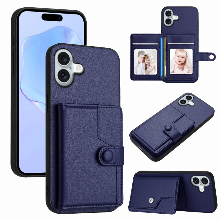 ボタンカードバッグRFID防盗スマホケース、iPhone 17 Pro Max用、iPhone 17 Pro用、iPhone 17用、iPhone Air用、iPhone 16 Pro Max用、iPhone 16 Pro用、iPhone 16 Plus用、iPhone 16用