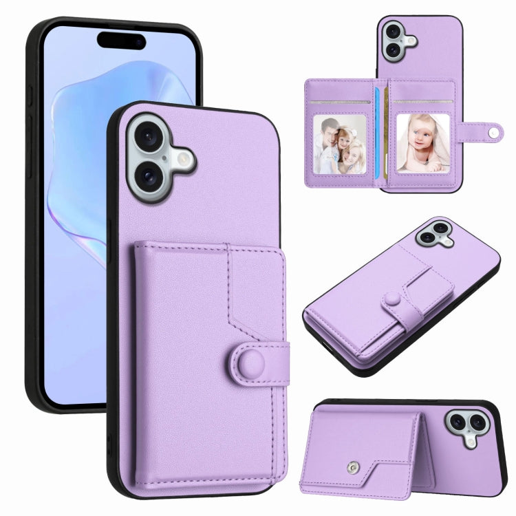 ボタンカードバッグRFID防盗スマホケース、iPhone 17 Pro Max用、iPhone 17 Pro用、iPhone 17用、iPhone Air用、iPhone 16 Pro Max用、iPhone 16 Pro用、iPhone 16 Plus用、iPhone 16用