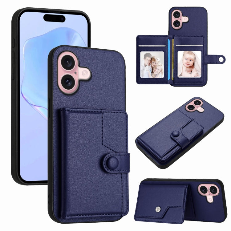ボタンカードバッグRFID防盗スマホケース、iPhone 17 Pro Max用、iPhone 17 Pro用、iPhone 17用、iPhone Air用、iPhone 16 Pro Max用、iPhone 16 Pro用、iPhone 16 Plus用、iPhone 16用