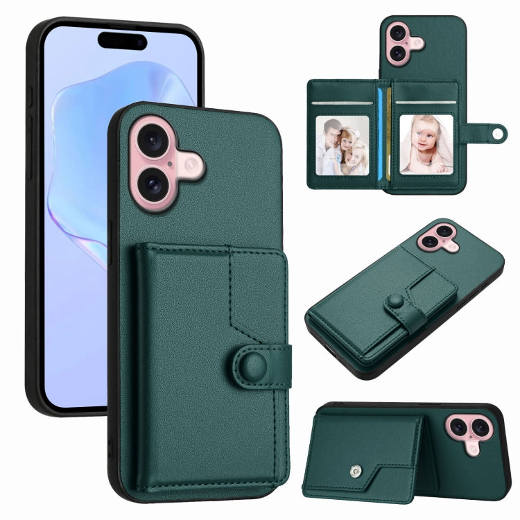 ボタンカードバッグRFID防盗スマホケース、iPhone 17 Pro Max用、iPhone 17 Pro用、iPhone 17用、iPhone Air用、iPhone 16 Pro Max用、iPhone 16 Pro用、iPhone 16 Plus用、iPhone 16用