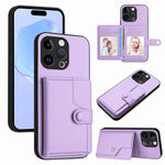 ボタンカードバッグRFID防盗スマホケース、iPhone SE 2022 / 2020用、iPhone 13 Pro Max用、iPhone 13 Pro用、iPhone 13用、iPhone 13 mini用、iPhone 12用、iPhone 12 Pro Max用、iPhone 12 Pro用
