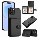 ボタンカードバッグRFID防盗スマホケース、iPhone SE 2022 / 2020用、iPhone 13 Pro Max用、iPhone 13 Pro用、iPhone 13用、iPhone 13 mini用、iPhone 12用、iPhone 12 Pro Max用、iPhone 12 Pro用