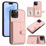 ボタンカードバッグRFID防盗スマホケース、iPhone SE 2022 / 2020用、iPhone 13 Pro Max用、iPhone 13 Pro用、iPhone 13用、iPhone 13 mini用、iPhone 12用、iPhone 12 Pro Max用、iPhone 12 Pro用