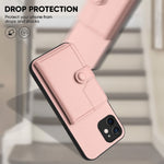 ボタンカードバッグRFID防盗スマホケース、iPhone 12 mini用、iPhone 11 Pro Max用、iPhone 11用、iPhone 11 Pro用、iPhone XS / X用、iPhone XR用、iPhone XS Max用、iPhone 8 Plus / 7 Plus用