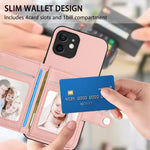 ボタンカードバッグRFID防盗スマホケース、iPhone 12 mini用、iPhone 11 Pro Max用、iPhone 11用、iPhone 11 Pro用、iPhone XS / X用、iPhone XR用、iPhone XS Max用、iPhone 8 Plus / 7 Plus用