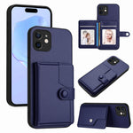ボタンカードバッグRFID防盗スマホケース、iPhone 12 mini用、iPhone 11 Pro Max用、iPhone 11用、iPhone 11 Pro用、iPhone XS / X用、iPhone XR用、iPhone XS Max用、iPhone 8 Plus / 7 Plus用