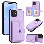 ボタンカードバッグRFID防盗スマホケース、iPhone 12 mini用、iPhone 11 Pro Max用、iPhone 11用、iPhone 11 Pro用、iPhone XS / X用、iPhone XR用、iPhone XS Max用、iPhone 8 Plus / 7 Plus用