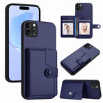 ボタンカードバッグRFID防盗スマホケース、iPhone 12 mini用、iPhone 11 Pro Max用、iPhone 11用、iPhone 11 Pro用、iPhone XS / X用、iPhone XR用、iPhone XS Max用、iPhone 8 Plus / 7 Plus用