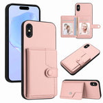 ボタンカードバッグRFID防盗スマホケース、iPhone 12 mini用、iPhone 11 Pro Max用、iPhone 11用、iPhone 11 Pro用、iPhone XS / X用、iPhone XR用、iPhone XS Max用、iPhone 8 Plus / 7 Plus用