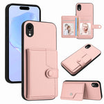 ボタンカードバッグRFID防盗スマホケース、iPhone 12 mini用、iPhone 11 Pro Max用、iPhone 11用、iPhone 11 Pro用、iPhone XS / X用、iPhone XR用、iPhone XS Max用、iPhone 8 Plus / 7 Plus用
