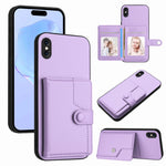 ボタンカードバッグRFID防盗スマホケース、iPhone 12 mini用、iPhone 11 Pro Max用、iPhone 11用、iPhone 11 Pro用、iPhone XS / X用、iPhone XR用、iPhone XS Max用、iPhone 8 Plus / 7 Plus用