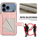 ボタンカードバッグRFID防盗スマホケース、iPhone 17 Pro Max用、iPhone 17 Pro用、iPhone 17用、iPhone Air用、iPhone 16 Pro Max用、iPhone 16 Pro用、iPhone 16 Plus用、iPhone 16用