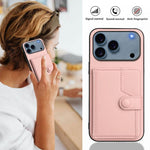 ボタンカードバッグRFID防盗スマホケース、iPhone 17 Pro Max用、iPhone 17 Pro用、iPhone 17用、iPhone Air用、iPhone 16 Pro Max用、iPhone 16 Pro用、iPhone 16 Plus用、iPhone 16用