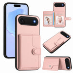 ボタンカードバッグRFID防盗スマホケース、iPhone 17 Pro Max用、iPhone 17 Pro用、iPhone 17用、iPhone Air用、iPhone 16 Pro Max用、iPhone 16 Pro用、iPhone 16 Plus用、iPhone 16用