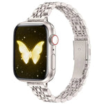 スリムセブンビーズスリングショットバックルメタルウォッチバンド、Apple Watch 46mm / 49mm / 45mm / 44mm用、Apple Watch 42mm / 41mm / 40mm / 38mm用