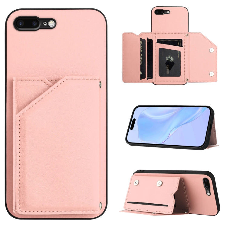 スキンフィール4カードスロット付きリストストラップ付き電話ケース、iPhone 12 mini用、iPhone 11 Pro Max用、iPhone 11用、iPhone 11 Pro用、iPhone X / XS用、iPhone XR用、iPhone XS Max用、iPhone 7 Plus / 8 Plus用