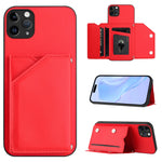 スキンフィール4カードスロット付きリストストラップ付き電話ケース、iPhone 12 mini用、iPhone 11 Pro Max用、iPhone 11用、iPhone 11 Pro用、iPhone X / XS用、iPhone XR用、iPhone XS Max用、iPhone 7 Plus / 8 Plus用