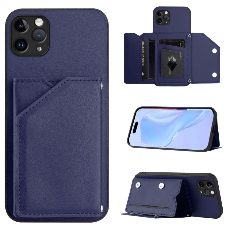 スキンフィール4カードスロット付きリストストラップ付き電話ケース、iPhone 12 mini用、iPhone 11 Pro Max用、iPhone 11用、iPhone 11 Pro用、iPhone X / XS用、iPhone XR用、iPhone XS Max用、iPhone 7 Plus / 8 Plus用