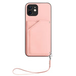 スキンフィール4カードスロット付きリストストラップ付き電話ケース、iPhone 12 mini用、iPhone 11 Pro Max用、iPhone 11用、iPhone 11 Pro用、iPhone X / XS用、iPhone XR用、iPhone XS Max用、iPhone 7 Plus / 8 Plus用