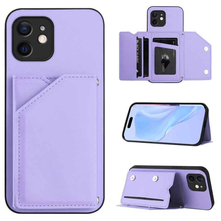 スキンフィール4カードスロット付きリストストラップ付き電話ケース、iPhone 12 mini用、iPhone 11 Pro Max用、iPhone 11用、iPhone 11 Pro用、iPhone X / XS用、iPhone XR用、iPhone XS Max用、iPhone 7 Plus / 8 Plus用