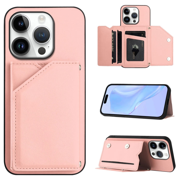 Skin Feel Four Card Slots Phone Case with Wrist Strap, For iPhone 17 Pro Max, For iPhone 17 Pro, For iPhone 17, For iPhone Air, For iPhone 16 Pro Max, For iPhone 16 Pro, For iPhone 16 Plus, For iPhone 16