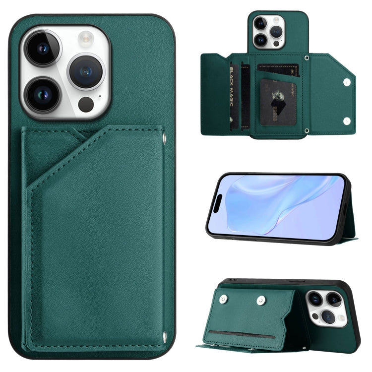 Skin Feel Four Card Slots Phone Case with Wrist Strap, For iPhone 17 Pro Max, For iPhone 17 Pro, For iPhone 17, For iPhone Air, For iPhone 16 Pro Max, For iPhone 16 Pro, For iPhone 16 Plus, For iPhone 16